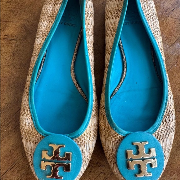 Tory Burch Tan and Blue Women's Flats - Picture 1 of 9
